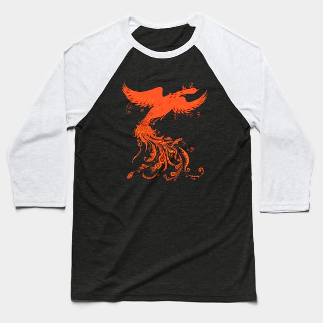 Fire Bird Baseball T-Shirt by beesants